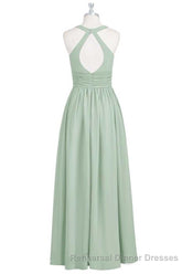 Sage Green V-Neck Backless A-Line Bridesmaid Dress